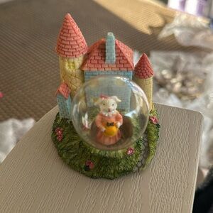 Charming Bunny Snow Globe with Castle